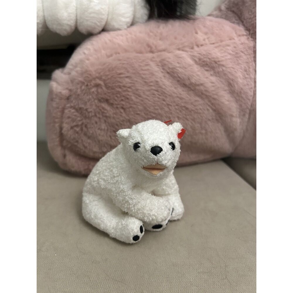 Ty Beanie Baby Aurora Polar Bear 2000 White Plush Stuffed Animal No Hang Tag